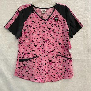 SCRUBSTAR Woman's M 4-Way Performance Performance Short Sleeve Hearts Ultra Soft